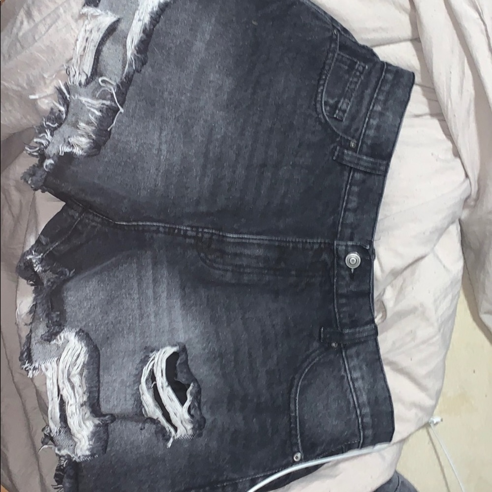 Black American eagle high rise shorts